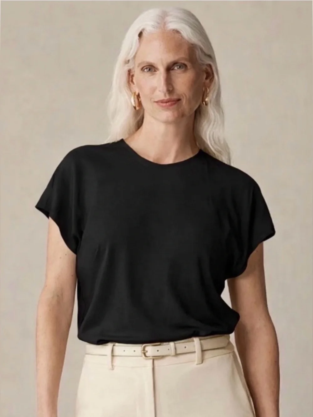 J.Crew Drapey T-shirt top in black